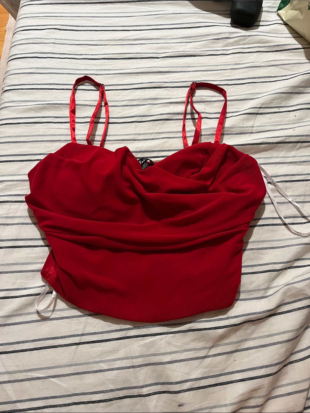 Lulu's Red Draped Spaghetti Strap Cami